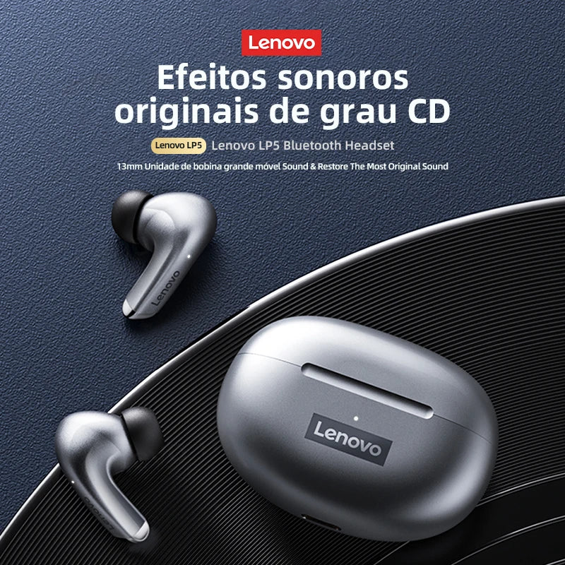 Fones de Ouvido Lenovo LP5 – Sua Música, Sua Vibração